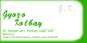 gyozo kolbay business card